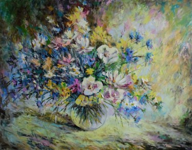 Painting titled "Букет полевых цветов" by Svetlana Kruglov, Original Artwork