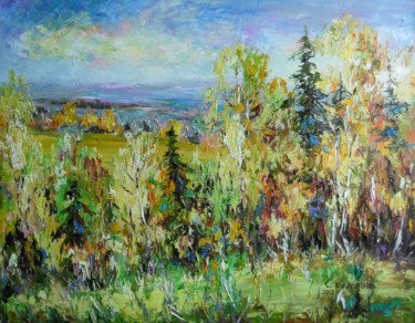 Картина под названием "Золотая осень" - Svetlana Kruglov, Подлинное произведение искусства