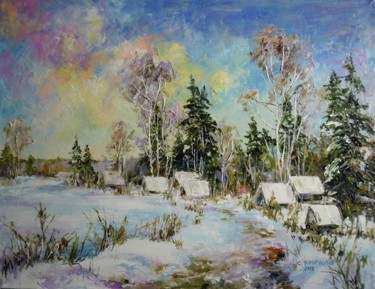 Peinture intitulée "Крещенские морозы" par Svetlana Kruglov, Œuvre d'art originale