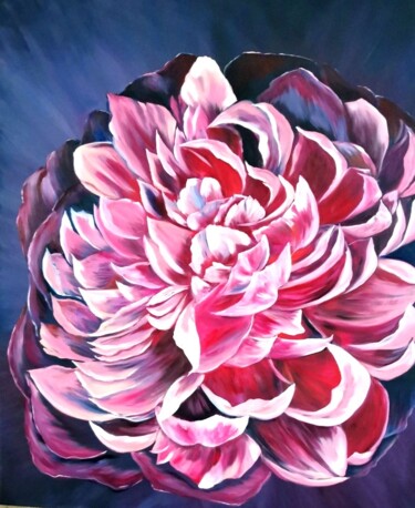 Pintura titulada "peony flower" por Svetlana Kunegina, Obra de arte original, Oleo