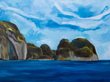 Peinture intitulée "Islands" par Svetlana Lebedeva, Œuvre d'art originale, Huile