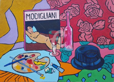 Malarstwo zatytułowany „In memory of Modigl…” autorstwa Svetlana Grishkovec-Kiisky, Oryginalna praca, Olej Zamontowany na Dr…