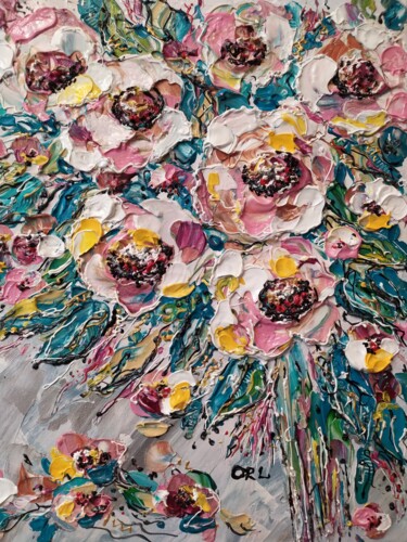 Ζωγραφική με τίτλο "Bouquet of peonies" από Svetlana Pyzurenko, Αυθεντικά έργα τέχνης, Ακρυλικό