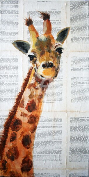 Ζωγραφική με τίτλο "Giraffe 01" από Svetlana Samovarova (SA.LANA), Αυθεντικά έργα τέχνης, Ακρυλικό
