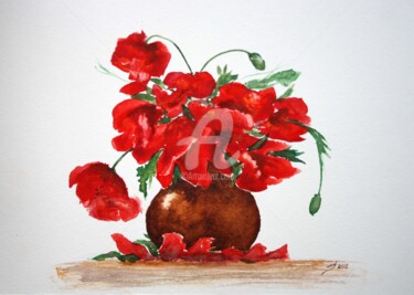 "Red Scent" başlıklı Tablo Svetlana Samovarova (SA.LANA) tarafından, Orijinal sanat, Suluboya