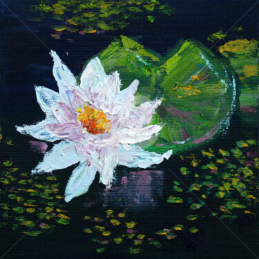 「WATER LILY II」というタイトルの絵画 Svetlana Samovarova (SA.LANA)によって, オリジナルのアートワーク, オイル