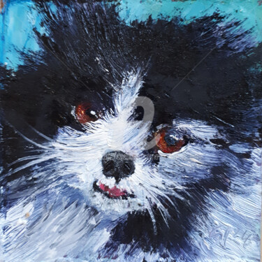 Painting titled "DOG 06.24" by Svetlana Samovarova (SA.LANA), Original Artwork, Oil
