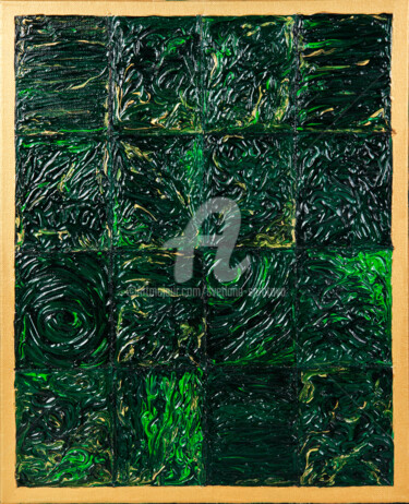 Schilderij getiteld "malachite" door Svetlana Saratova, Origineel Kunstwerk, Acryl