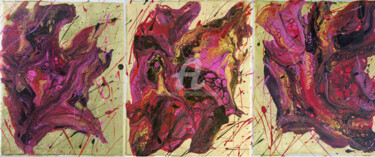 Painting titled "Magenta abstraction…" by Svetlana Saratova, Original Artwork, Acrylic