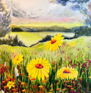 Ζωγραφική με τίτλο "WILD FLOWERS  | oil…" από Svetlana Shavrina, Αυθεντικά έργα τέχνης, Λάδι Τοποθετήθηκε στο Ξύλινο φορείο…