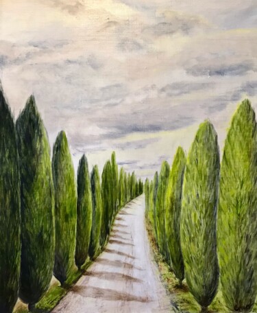 Painting titled "THE ROAD. ITALY  |…" by Svetlana Shavrina, Original Artwork, Oil Mounted on Wood Stretcher frame