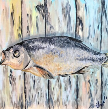 Pintura titulada "DRIED FISH | oil pa…" por Svetlana Shavrina, Obra de arte original, Oleo Montado en Bastidor de camilla de…