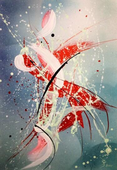 Malerei mit dem Titel "DANCING SANTA" von Svetlana Sokolova, Original-Kunstwerk, Acryl