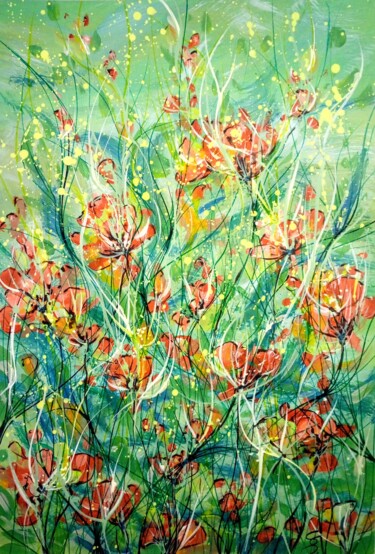 "HAPPY FLOWER FIELD" başlıklı Tablo Svetlana Sokolova tarafından, Orijinal sanat, Akrilik