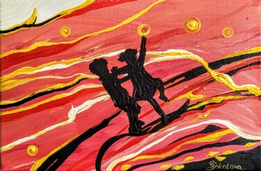 Painting titled "JOYFUL SUNSET DANCE" by Svetlana Sokolova, Original Artwork, Acrylic