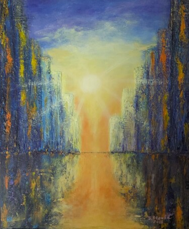 Painting titled "Sun Ray" by Svetlana Stovba, Original Artwork, Acrylic