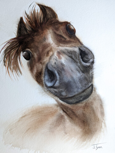 Pintura intitulada "Hello" por Svetlana Tyan, Obras de arte originais, Aquarela