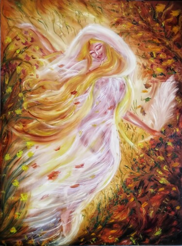 Peinture intitulée "Осеннее вдохновение" par Svetlana Sklyar, Œuvre d'art originale, Huile Monté sur Panneau de bois