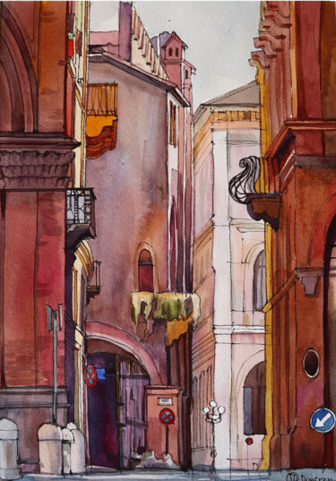 Peinture intitulée "Bologna" par Sviatlana Danskaya, Œuvre d'art originale, Aquarelle