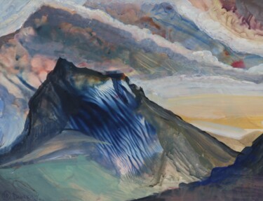 Pittura intitolato "Mountains" da Sviatlana Danskaya, Opera d'arte originale, Acrilico