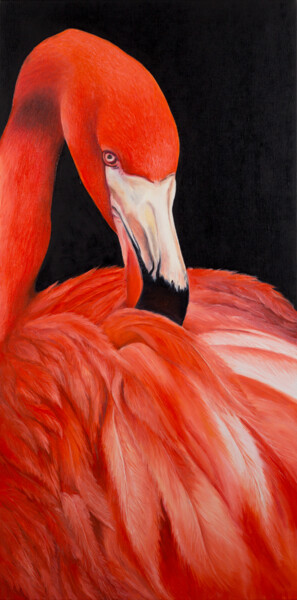 Peinture intitulée "Flamingo" par Svitlana Miku, Œuvre d'art originale, Huile