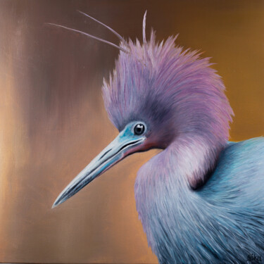 Картина под названием "Stylish bird" - Svitlana Miku, Подлинное произведение искусства, Масло