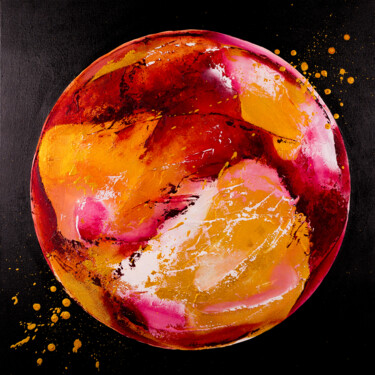 Peinture intitulée "One colored circle" par Svitlana Miku, Œuvre d'art originale, Acrylique
