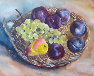 Painting titled "Nature morte avec l…" by Svitlana Rasymiene, Original Artwork, Watercolor