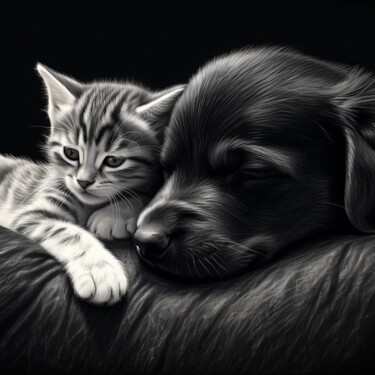 Digital Arts titled "Best friends" by Swannai, Original Artwork, AI generated image