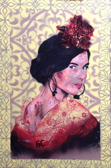 Peinture intitulée "Gitana amarilla" par Sycée, 6c, Œuvre d'art originale