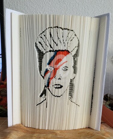 Rzeźba zatytułowany „2023 25 Bowie” autorstwa Sye, Oryginalna praca, Papier