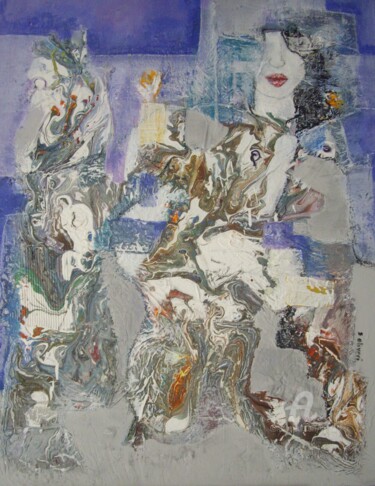 Peinture intitulée "Douceur et féminité" par Sylvie Oliveri, Œuvre d'art originale, Acrylique