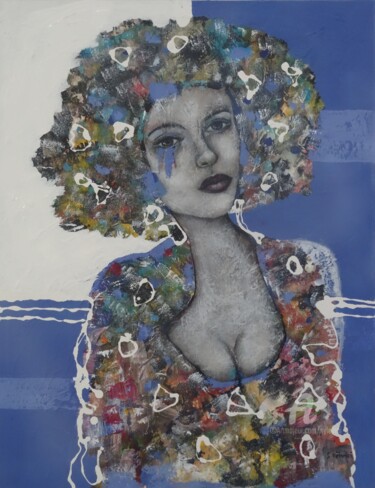 Malarstwo zatytułowany „Bella” autorstwa Sylvie Oliveri, Oryginalna praca, Akryl Zamontowany na Drewniana rama noszy