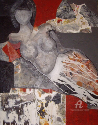Pintura intitulada "Près du feu..." por Sylvie Oliveri, Obras de arte originais, Acrílico