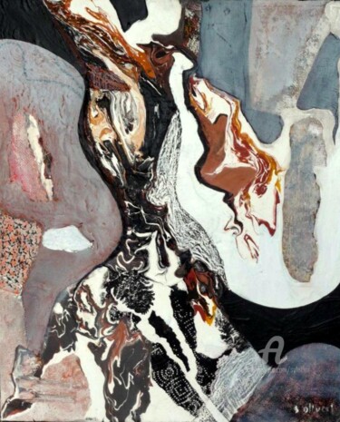 Картина под названием "Jeux de matière" - Sylvie Oliveri, Подлинное произведение искусства, Акрил
