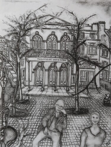 Rysunek zatytułowany „Théâtre de l’Atelie…” autorstwa Sylvain Zabeth, Oryginalna praca, Ołówek