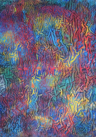 Картина под названием "Humus psychédélique" - Sylvain Clercant, Подлинное произведение искусства, Акрил Установлен на Деревя…