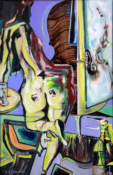 Pintura titulada "Soirée de vernissage" por Sylvain Thieurmel, Obra de arte original, Oleo Montado en Bastidor de camilla de…