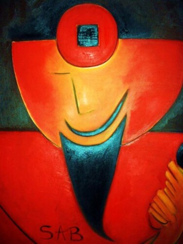 Картина под названием "Ali Baba" - Sylvia Adjabroux, Подлинное произведение искусства, Масло Установлен на Деревянная рама д…
