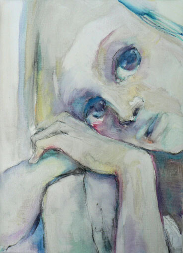 Peinture intitulée "Pensive" par Sylvia Baldeva, Œuvre d'art originale, Huile Monté sur Châssis en bois