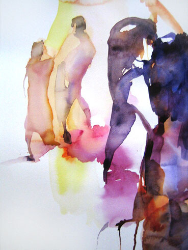 Peinture intitulée "Scène de ménage" par Sylvia Baldeva, Œuvre d'art originale, Aquarelle