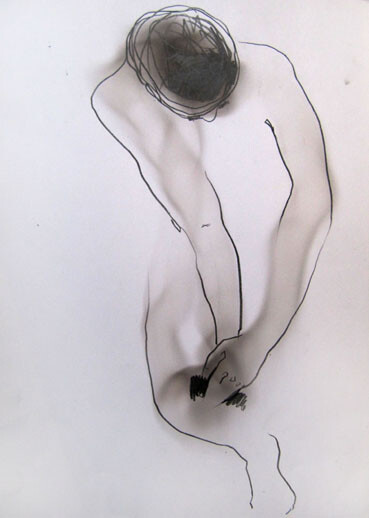 Zeichnungen mit dem Titel "Nu" von Sylvia Baldeva, Original-Kunstwerk, Bleistift