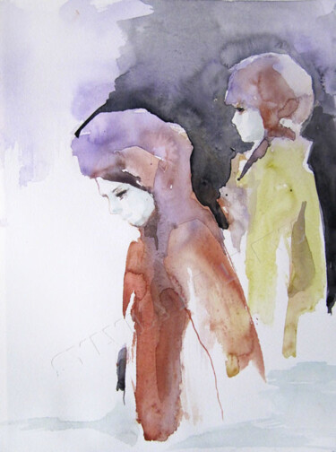 Malerei mit dem Titel "Submergées" von Sylvia Baldeva, Original-Kunstwerk, Aquarell
