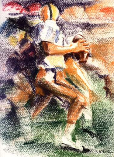 "Football americain" başlıklı Resim Sylvia Baldeva tarafından, Orijinal sanat, Pastel