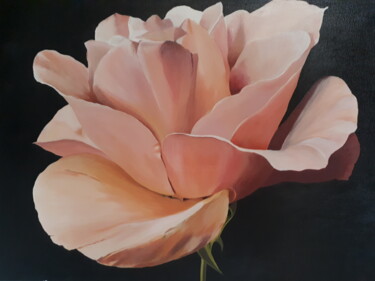 Peinture intitulée "Rose Café au lait" par Sylvia Eder, Œuvre d'art originale, Acrylique