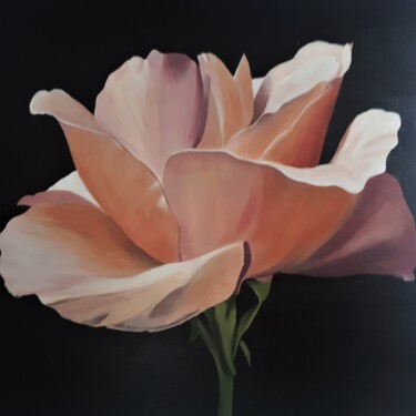 Картина под названием "Peachy rose" - Sylvia Eder, Подлинное произведение искусства, Акрил