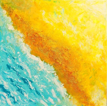 Картина под названием "Golden coast" - Sylvia Eder, Подлинное произведение искусства, Акрил Установлен на Деревянная рама дл…