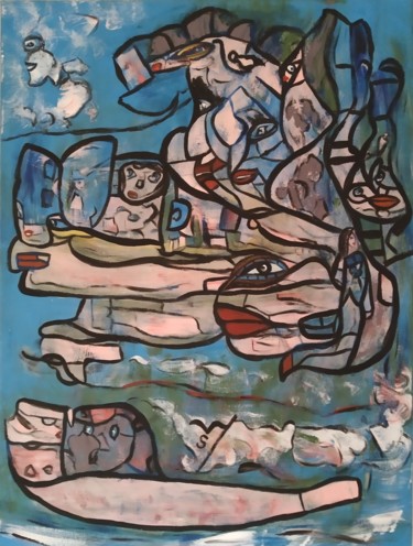 Painting titled "L'instant bonheur" by Sylviane Dréau (Sylviou), Original Artwork, Acrylic