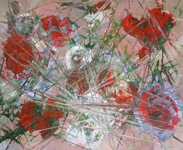 Painting titled "Bouquet" by Sylvie Bisson, Original Artwork, Acrylic Mounted on Wood Stretcher frame