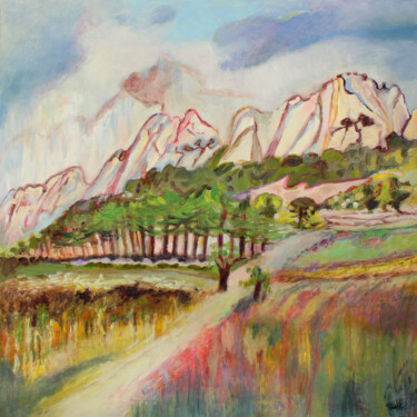 Pittura intitolato "paysage des dentell…" da Sylvie Boudet, Opera d'arte originale, Olio